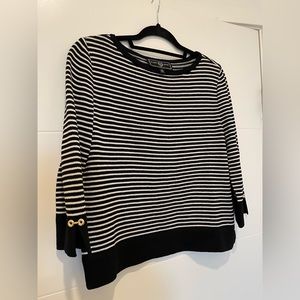 St. John Sport Marie Gray Nautical Striped Sweater